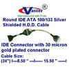 Vaster 3 PCS/Pack, EIDE ATA 100/133 Silver Shielded EMI/RFI H.D.D. Round Cable, 2 Devices, 24 Inches