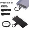 2pcs Phone Tether Patch, Universal Metal Phone Tether Tab with Spring Ring Lanyard Replacement without Adhesive for Cell Phone, Black