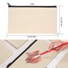 12 Pcs Canvas Makeup Bags, Canvas Pencil Pouch Bags with Zipper, Blank DIY Craft Make Up Cosmetic Pouches Bags Cases for Travel Craft School Toiletry Bags Pouches
