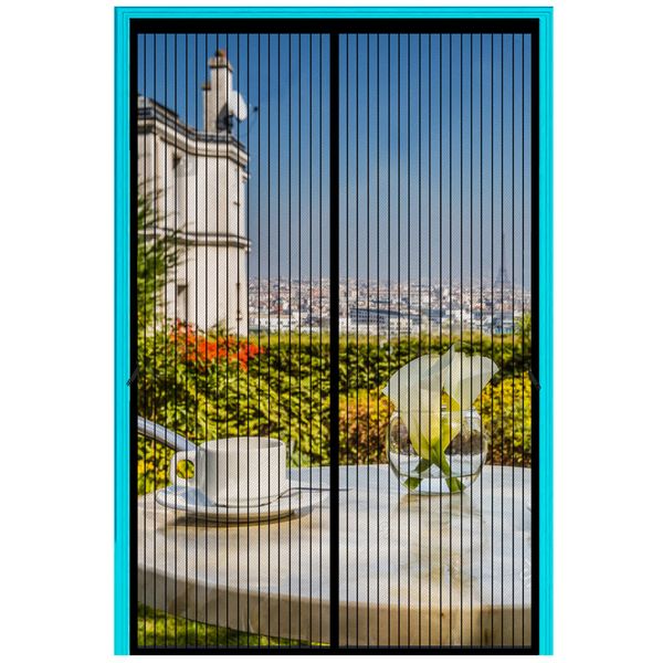 FIRGUNY Magnetic Screen Door Fits Door Size 36 x 80, Door Screen Magnetic Closure, Mesh Screen Doors Magnets for Single Front Back Patio Sliding Door, Full Frame Velcro, Screen Size 38" x 81"(Black)