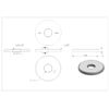Round, diameter 40 x 4 mm, with bore 12.2 mm, V2A