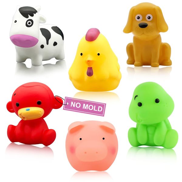 Bathtub Toys for Toddlers 1-3 - Mold Free No Hole Baby Kids Infant Bath Toys 6-12-18-24 Months Water Pool Toys Age 1 2 3 4 5 6 Shower Gifts for Boys Girls 1-6 Year Old Newborn Bathtime Essentials