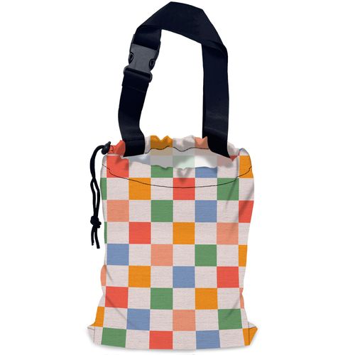 NHNXHWIA 70s Checkered Car Garbage Bag,Retro Grid Waterproof Small Car Trash Bag Hanging Back of Seat,Drawstring Hanging Car Trash Bag with Adjustable Buckle for Car Accessories