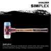Halder - 3017030 3017.030 Simplex 12 oz Soft-Face Hammer, Blue Rubber/Superplastic Faces