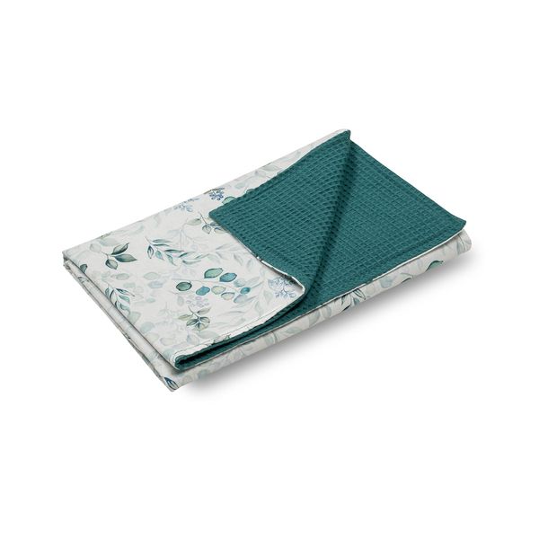 ULLENBOOM ® Babydecke 70x100 cm, Eukalyptus-Petrol (Made in EU) - Baby Decke Neugeborenen, Aus 100% Oeko TEX Baumwolle, ideal für Kinderwagen