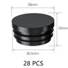 28 PCS Black Round Tube Plastic Plugs End Caps (38mm)