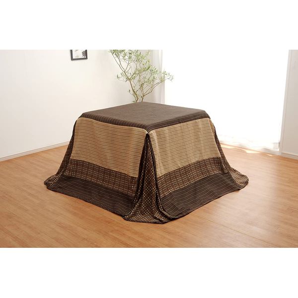 Ikehiko #5021039 Kotatsu Futon Cover, Cover, High Type, Yukari, Beige, Approx. 92.5 x 92.5 inches (235 x 235 cm), Shijira Japanese