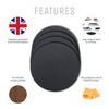 4 Set - Plain Grey Charcoal Colour Grey - Coasters Kitchen Drinks Coaster #15504