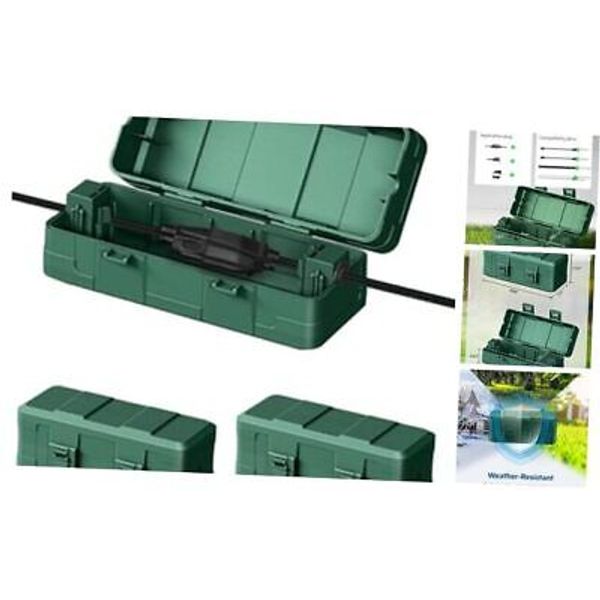 [3 Pack] Outdoor Extension Cord Cover, Weatherproof Connection Box with Green