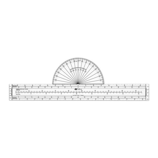 CYA Fixed Plotter Aviation for Flight Pilots, 13 Inch, Plotting Tools, Navigate for VFR Pilots, CFP-2