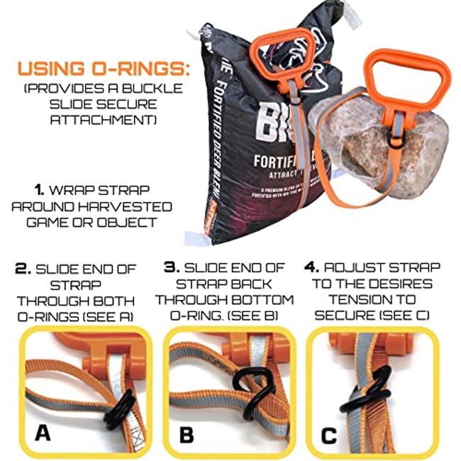 MULTUS Perfect Deer Drag and Harness- Orange Handle in the Moving