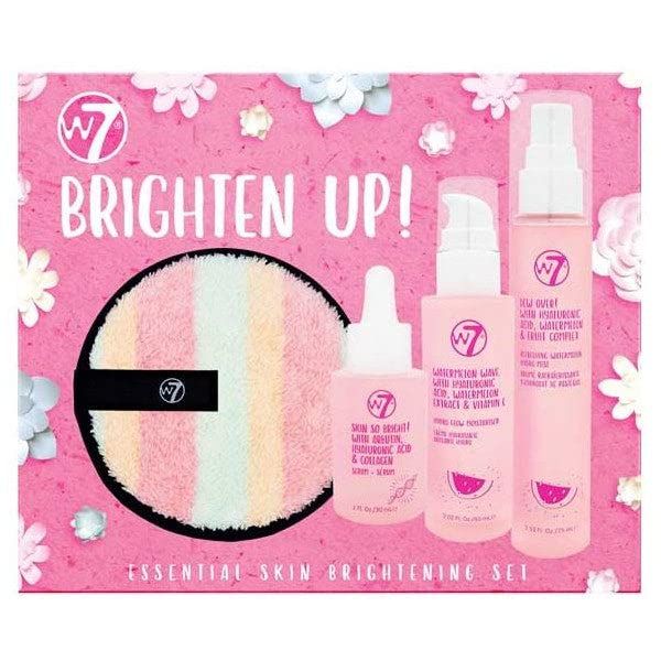 W7 - Brighten Up Essential Gift Set - Moisturizer, Reusable Cleansing Cookie, Toner and Face Mist - Soothing Skin Care Kit for Beautiful Skin