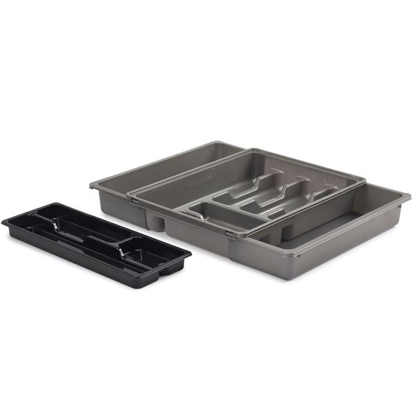 Whitefurze Adjustable Drawer Organizer, Plastic, Silver