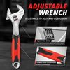 8" 12" Durable Chrome Vanadium Steel I-beam Rubberized Grip Adjustable Wrench