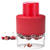 7-in-1 Cherry Pitter Tool,Multi-Function Pitting Tool, Portable Cherries Corer Stoner Seed Tool with Lock Design, Fruit Pit Remover for Cherry Jam (Wine Red)