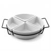 Gibson Gracious Fine Ceramic Dining Four Section Tray Set With Metal Rack In Wh