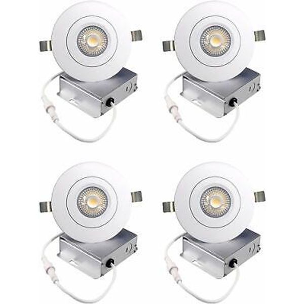 4 pack JULLISON 4 inch Recessed Light LED 11w, Adjustable 30°, Gimbal $84 MSRP