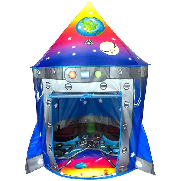 Rocket Ship Play Tent for Kids | Spaceship Toys and Forts for Boys and Girls | Imaginative Indoor and Active Outdoor Play, Games & Gifts