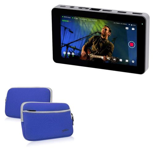 BoxWave Case Compatible with Yolo LIV YoloBox Mini - SoftSuit with Pocket, Soft Pouch Neoprene Cover Sleeve Zipper Pocket - Super Blue