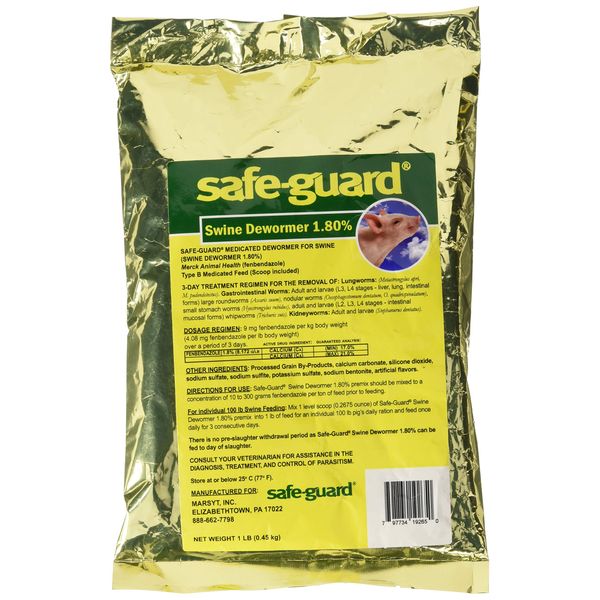 MERCK ANIMAL HEALTH MFG 184311 1 LB Safe-Guard 1.8% Swine Scoop