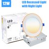 18Pack 6 Inch 5CCT Recessed Light with Night Light,Canless LED Recessed Lighting