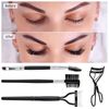 4 Eyelash Comb Tools, EBANKU Eyebrow Comb Buffer, Eyelash Separator Tool Double Ended Professional Eyebrow Brush (Black)