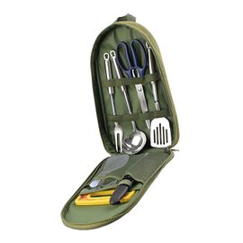 7pcs Camping Kitchen Utensil Set with Carrying Bag BBQ Beach Hiking Travel  Organizer Storage Pack Cook Gadgets Equipment Gear