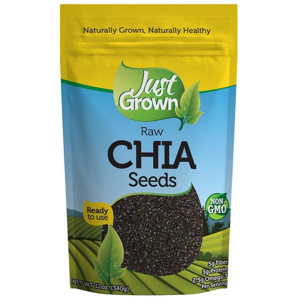 Just Grown Raw Chia Seeds Kosher 12-Ounce