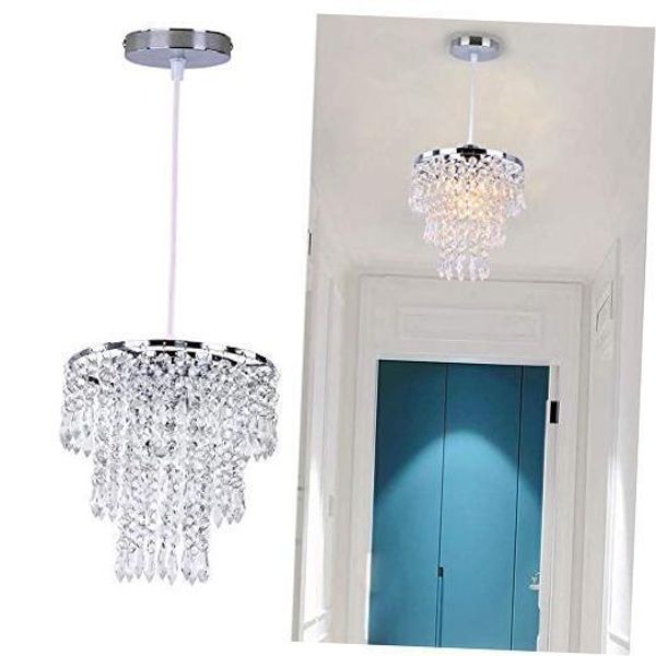 Crystal Chandelier Mini Ceiling Light Shade 3 Tiers Chrome-pendant Light