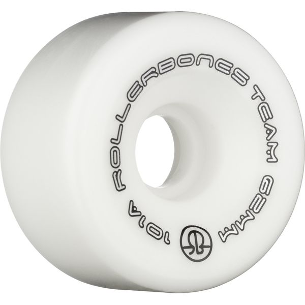 Rollerbones Team Logo 101A Recreational Roller Skate Wheels (Set of 8), White, 62mm