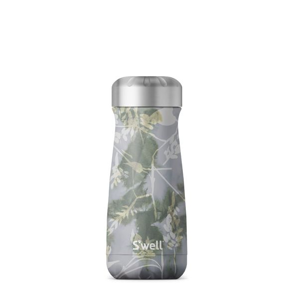 S'well Stainless Steel Traveler16 Fl ounces Triple Layered Vacuum Insulated Travel Mug Keeps Coffee, Tea and Drinks Cold for 24 Hours and Hot for 12 Water Bottle, 1 Count (Pack of 1), Blue Foliage