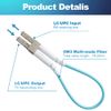 GwliUni 4 PCS OM3 Loopback Plug Tester Multimode LC-UPC Fiber Optical Duplex Cable Adapter 50/125