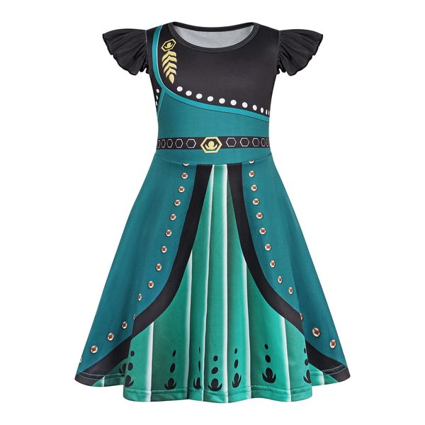 Sukyfecde Girls Princess Dresses Toddler Kids Costume Birthday Party Dress up Halloween Outfits Clothes 5t Dark Green