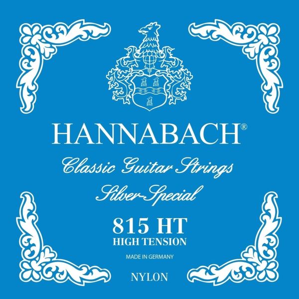 Hannabach 652537 Series 815 Silver Special High Tension String Set for Classic Guitar - Blue