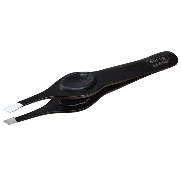 PROFESSIONAL SLANTED GRIPPY EYEBROW TWEEZERS HAIR BEAUTY TWEEZER GRIPPED (Black)