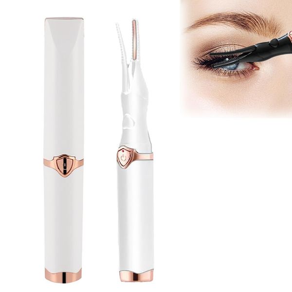 Heated Eyelash Curler, USB Rechargeable Electric Eyelash Curler, Mini Portable Makeup Electric Eyelash Curling,3 Gear Temperature Control Mini Lash Curler for Women Girls Quick Heating Curling (White)