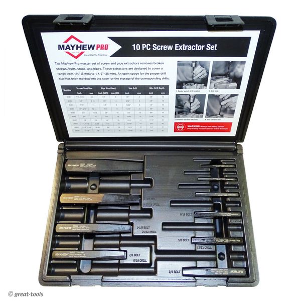 PIPE & SCREW EXTRACTOR SET - Made in the USA – Mayhew professional quality tools