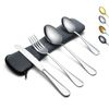 Evanda Portable Utensils, Travel Camping Cutlery Set, Stainless Steel Flatware Set Travel Silverware Dinnerware Set Fork Spoon Knife with a Portable Case (Silver)
