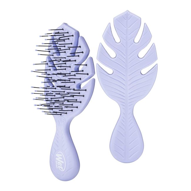 Wet Brush Go Green Mini Detangler, Purple - Detangling Travel Hair Brush - Ultra-Soft IntelliFlex Bristles Glide Through Tangles & Gently Loosens Knots While Minimizing Pain, Split Ends & Breakage