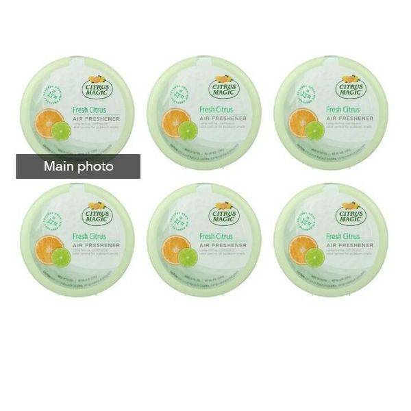 6 pack CITRUS MAGIC FRESH CITRUS 8OZ SOLID  ODOR ELIMINATING AIR FRESHENER 