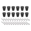 sourcing map 20x23mm Drawer Knobs, 12pcs Aluminum Alloy Wardrobe Pull Handles Black