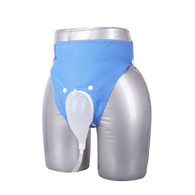 Reusable Male Urine Bag Male Urinal Urine Collector Silicone Adults Man Elderly Pee Bag Urinal with 2 Urine Catheter Bags, 1000ML and 2000ML(Men Blue)