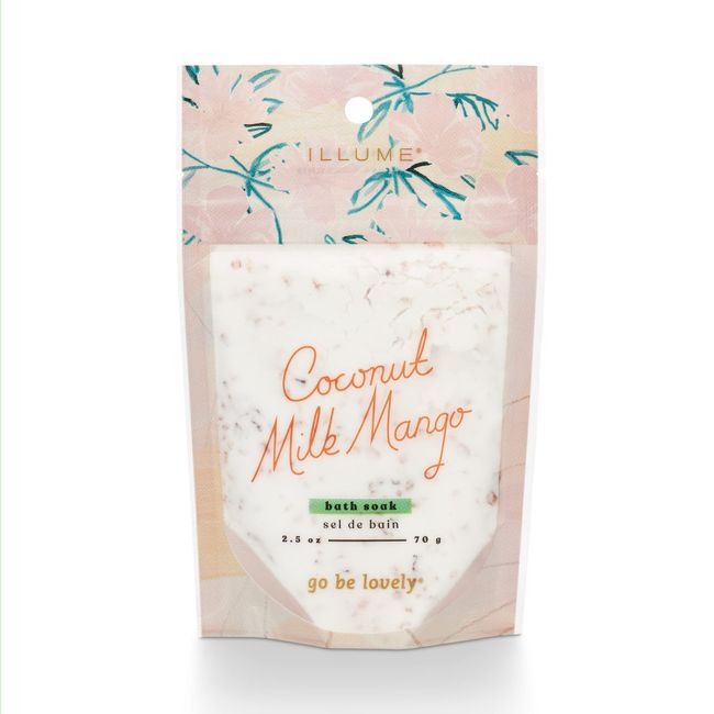 Illume Go Be Lovely Coconut Milk Mango Bath Soak, 2" L x 2" W x 1" H