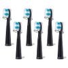 Replacement Toothbrush Heads Compatible with fairywill Electric Toothbrush, Model FW-507/FW-508/2011/959/917/551, D1/D3/D7/D8, W Shape Design Planted with Nylon Bristle (6 Pack - Black)