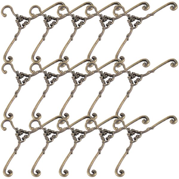 Ipetboom 24pcs Miniature Hangers Metal Doll Clothes Hangers Doll Dress Outfit Holders Wire Rack for Miniature Doll Miniature Gown Closets Doll Gown Holder for Kids