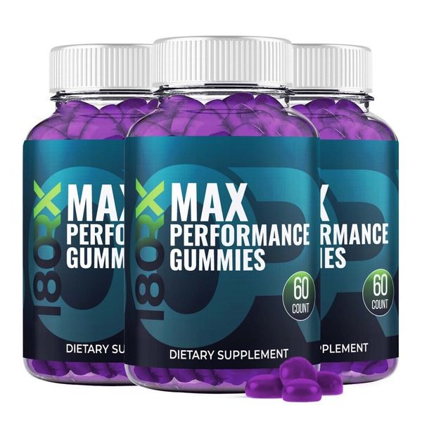 (3 Pack) 180RX Gummies for Men – 180 RX Male Performance Gummies, Energy