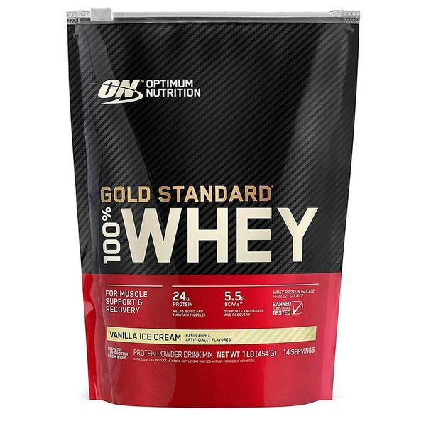 Optimum Nutrition Gold Standard Whey Protein Optimum Nutrition Gold Standard Whey Protein Powder Vanilla Ice Cream 453g, 450g, 1 Pack