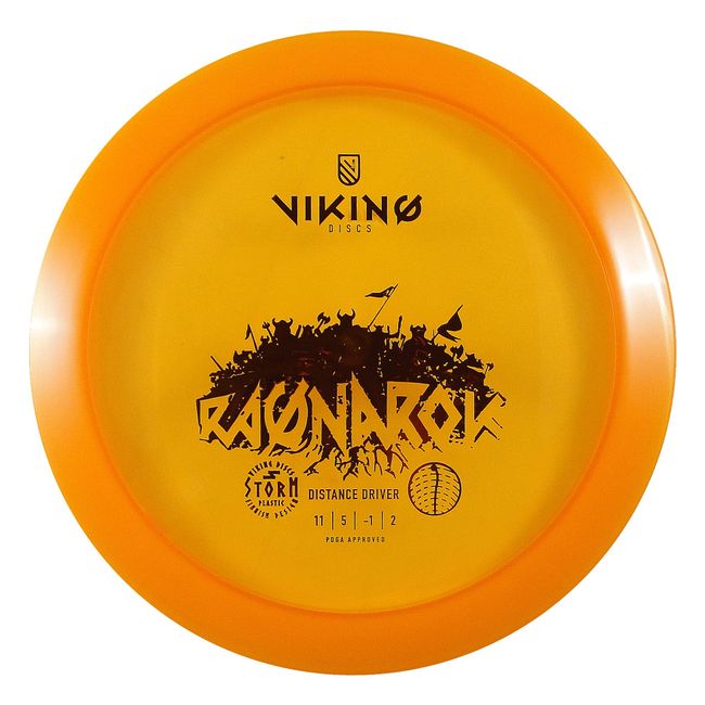 Viking Discs Ragnarok Storm Plastic | Multi-Purpose Disc Golf Driver | Intermediate Disc Golf Driver (173-176g, Orange)