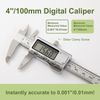 All-Metal Small Digital Caliper 0-4" Mini Measuring Tool, Micrometer Caliper NEW