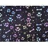 Super Soft Cuddle Fleece Digital Print Fabric Material Paws & Bones Rainbow Ombre 1MTR